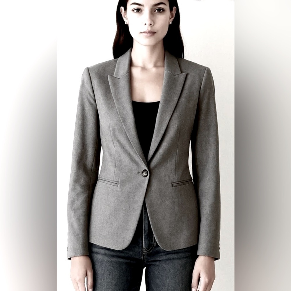 Banana Republic Classic Blazer Single Button in Grey Color Size 0 NWT